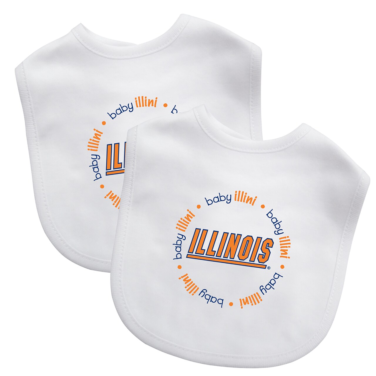 Baby Fanatic Officially Licensed Unisex Baby Bibs 2 Pack - NCAA Illinois Fighting Illini Baby Apparel Set